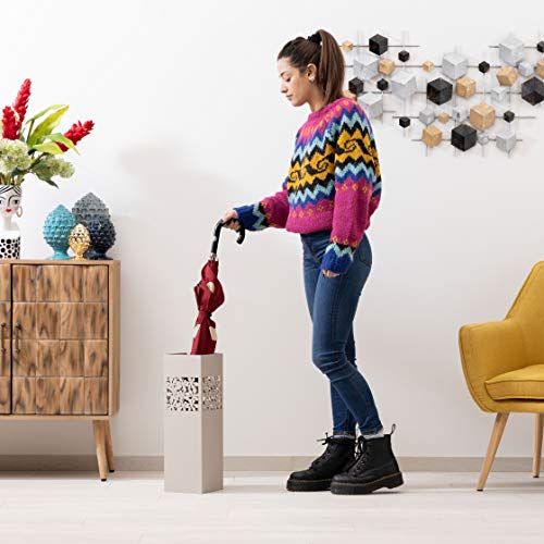 Baroni Home Portaombrelli Quadrato in Metallo con