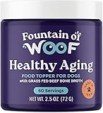 Bone Broth Dog Food Topper – Grass-Fed Beef Bone Broth Powder for Senior Dogs – Hip & Joint, Skin & Coat Support – Glucosamine & Collagen – 60 Servings | Fountain of Woof
