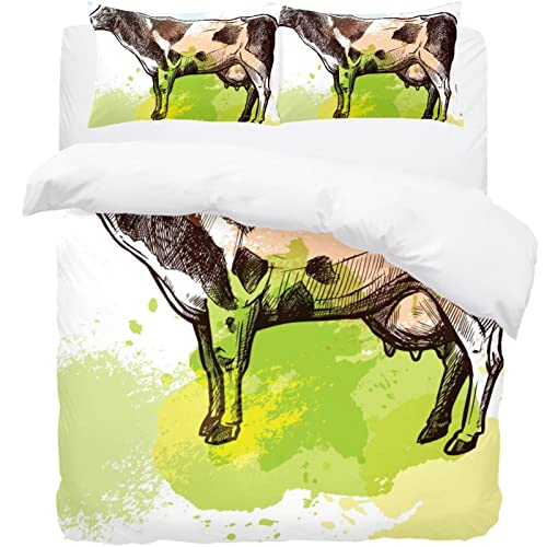Parure de lit imprimé vache pour protéger et sublimer votre couette double - 2
