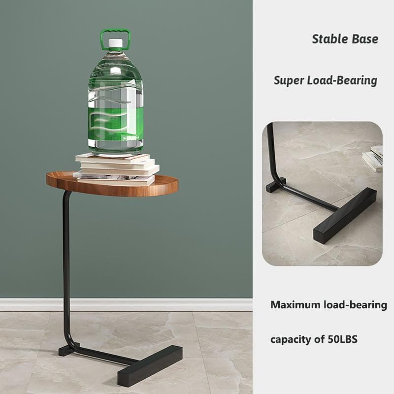 Miniatura 4 de XWFKJGS Mesa auxiliar en forma de C para sofá, mesas de sofá que se deslizan debajo, mesas laterales estrechas para espacios pequeños, mesa de sofá