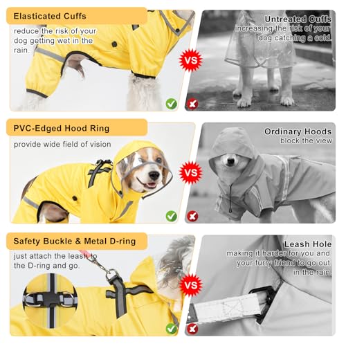 Chaqueta impermeable para perro con arnés integrado y capucha desmontable 6