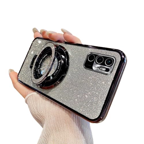 Custodia Magnetica Per Redmi Note 9 Pro - Glitter, Compatibile Mag-Safe, Antiurto, Nero