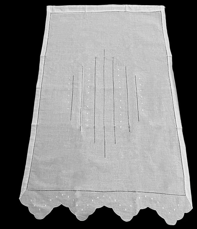 LAGARTERANA Cortina BODOQUES Ondas EN Blanco 100% Algodon (45 x 130 cm)