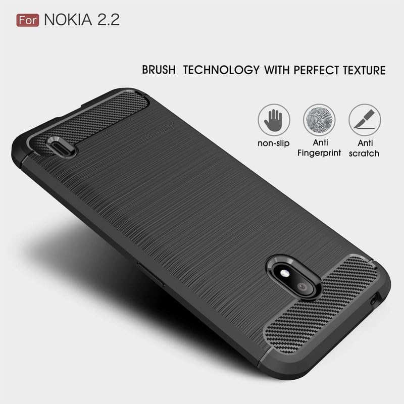 Image of Hybrid Carbon Fiber Back Case for Nokia 2.2 (Black)