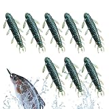 Bassköder Süßwasser, Salzwasserfischereiköder - Langsam sinkende Seidenwürmer Köder - Kurzweiche Fischereiköder Köder für Süßwasser und Salzwasser, ideal für Bassforellenstange