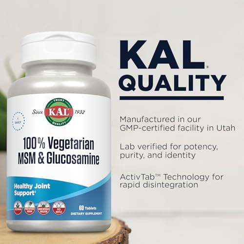 Kal 12959 100% Vegetarian Msm & Glucosamine - Healthy Joint Support - Vegan Glucosamine And Msm Supplement thumb #3