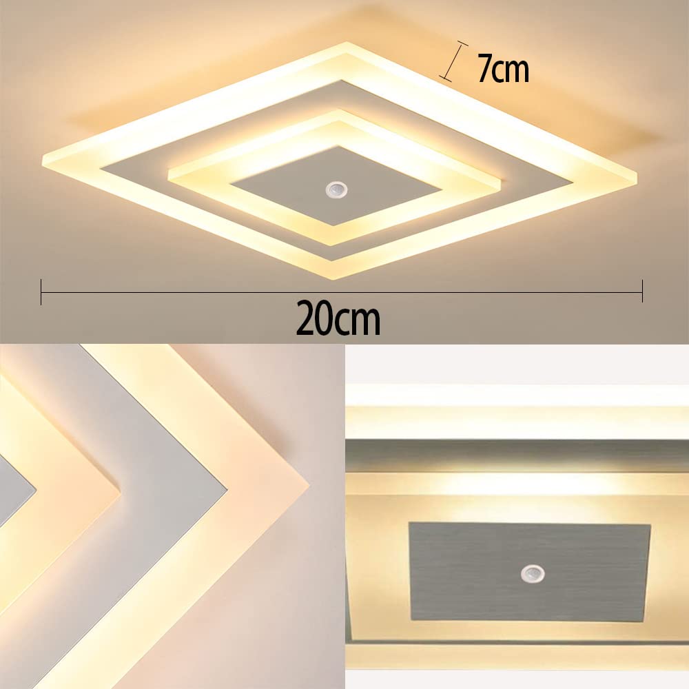 LED Deckenleuchte Mit Bewegungsmelder – 44W, 3400LM, Dämmerungssensor, Für Flur, Treppe & Balkon (60 Cm, Gold)