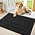 Smiry Dog Door Mat for Muddy Paws Indoor Entrance, Absorbs Moisture and Dirt Low-Profile Doormat, Washable Mat Front Door mat for Floor Home Entryway (30x20 Inches, Black)