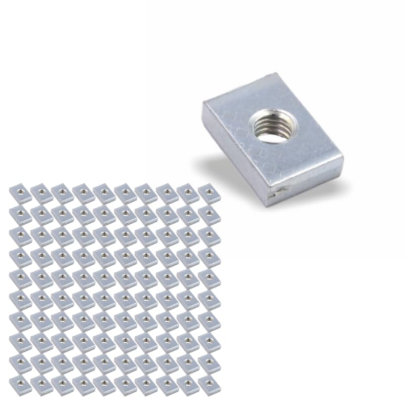 Nutenstein | Gewindeplatte 15x10x4 mm M5 Gewinde mittig | Stahl blau verzinkt (100 Stück)