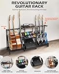 STRICH Guitar Stand for Acoustic Multiple Guitars Holder, Guitars Display Rack with Soft-Padded Protect Multi Guitar Stand for Home Studio Music Room SMT-40
