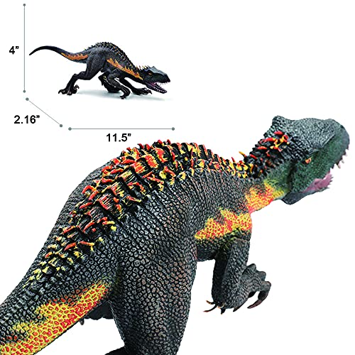 Gemini & Genius Dinosaur Toy, Black Velociraptor With Movable Mouth-Variation Raptor-12 Inches Length- Realistic Dinosaur Figurine Gift For Kids #TOP2