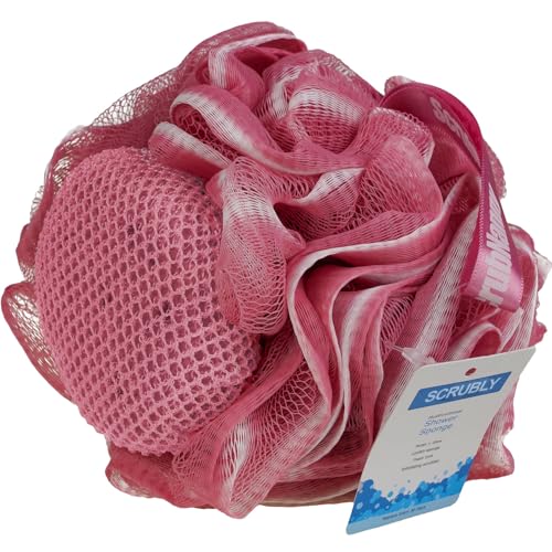 Dual Bath Loofah Sponge - Foam Fusion Shower Loofah with African Net Sponge - Loofa Exfoliating Body Scrubber with Durable African Washcloth - Bath Sponge for Women and Men - Bulk Body Puffs