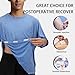 Unisex Post Shoulder Surgery Shirts Recovery Tear Away Short Sleeve Chemo Clothing with Stick On Fasteners, Convenient (US, Alpha, X-Large, Regular, Regular, Blue)