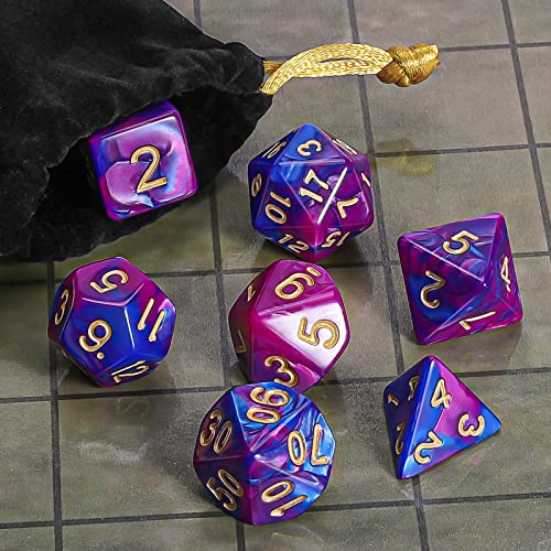 Image of CiaraQ 7pcs Polyhedral Dice Set for Dungeon and Dragons MTG Table Games