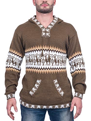 Gamboa Mens Sweater Sweaters For Men Alpaca Sweater Mens Cardigan Mens Hoodie Cool Hoodies Wool Sweater Brown #TOP23