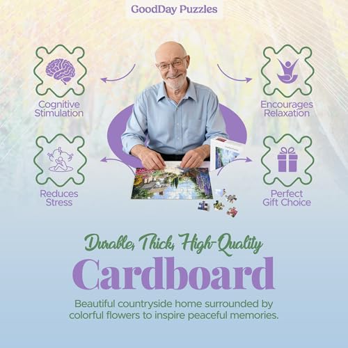 Puzzle de 48 Piezas para Adultos con Demencia - Puzzle de Rompecabezas para Seniors, GoodDay Puzzles Modelo cotswoldscottage48 miniatura 5