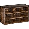 Scarpiera VASAGLE Con 2 Ante A Ribalta - Per 10-16 Paia Di Scarpe, 80x30x95 Cm, Stile Vintage - Foto 3