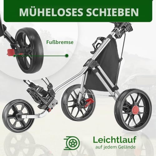 CaddyTek Unisex-Erwachsene CaddyLite 11.5 V3-Silber Golf Push Cart, 53.5 x 27 x 45