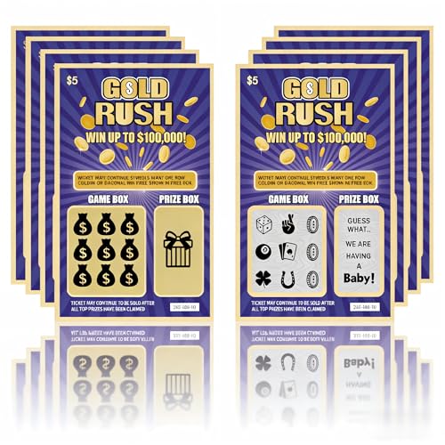UreverFins 8 Pregnancy Announcement Fake Lottery Scratch Off Tickets Great Idea for Pregnancy Reveal Perfect Baby Announcement to Share with Grandparents Husband Family