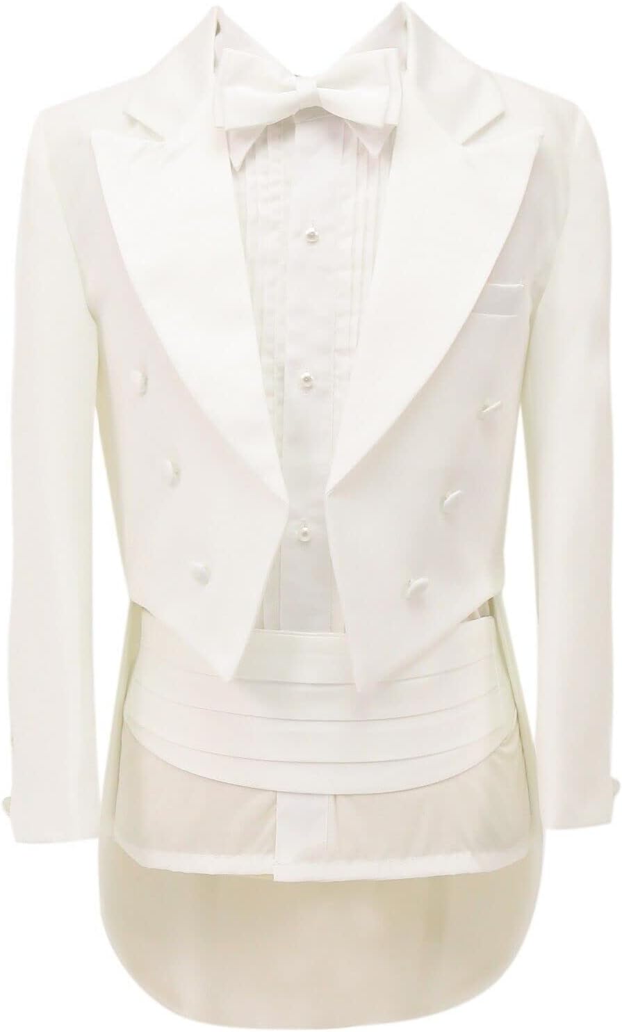 Baby Boys Morning Tail Tuxedo Suit Christening Baptism Communion Wedding Pageboy 5 Piece Complete Set