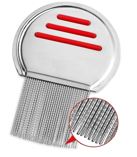 Image of 2-Piece Stainless Steel Lice Egg and Lice Comb for Men & Women | Nit Removal Comb with Long Handle lice com - (Pack of 2)