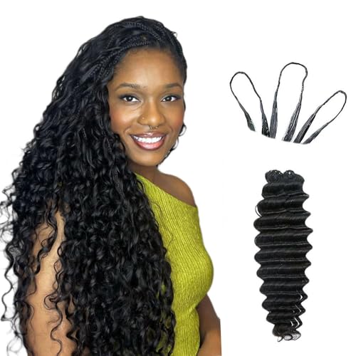 Deep Wave Knotless Pre-Separated Crochet Hair Extensions Feather Hair Extensions