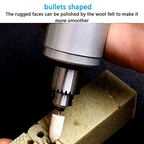 PinCute 24 PCS Wool Felt Mounted Mandrel Set, Polishing Buffing Wheel Bits Grinder Head with One Free Box for Dremel Rotary Tool - 1/8 Inch Shank
