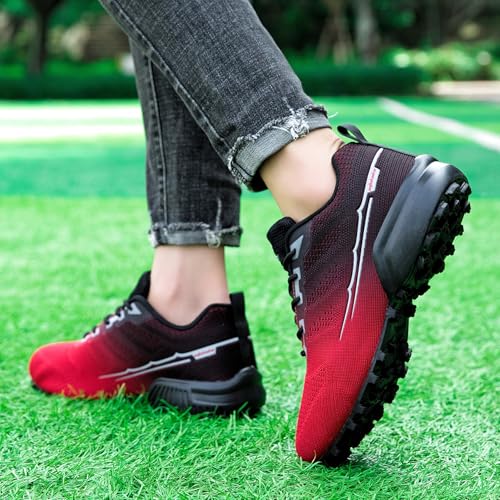Image of Men's Trail Running Shoes Lightweight Breathable Walking Hiking Sneakers Outdoor Athletic Tennis Cross Training Shoes