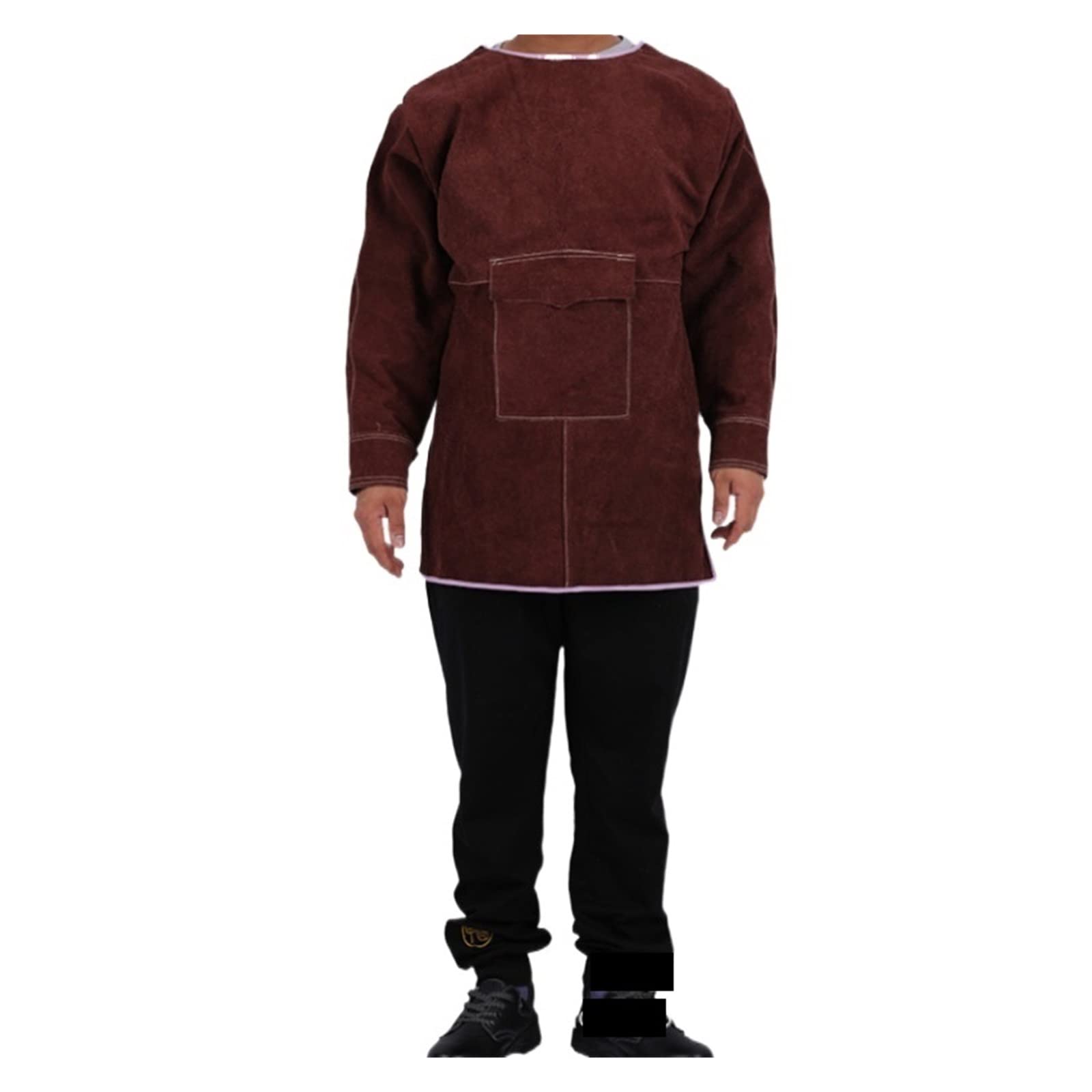 Welding Supplies Leather Welding Apron, Leather Welding Suit, Anti-Scald Flame Resistant Coat Heat Insulation and Anti-Scalding, Welder Protective Suit(Brown,XXL)