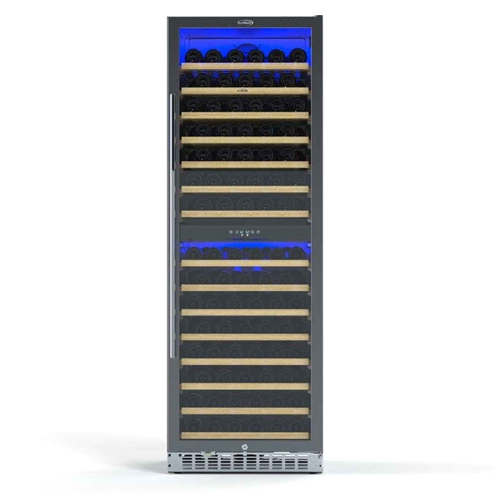 Pemberly Row 23" 15.1 Cu Ft. Dual Zone Full Glass Door Wine Cooler Refrigerator on Fridge.com - View 3