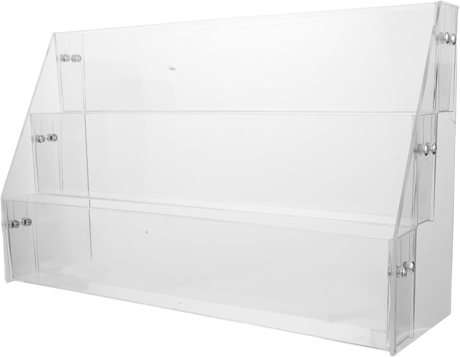 Acrylic Card Display Stand Tiered Desktop Organizer for Desk and Office