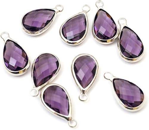 Miniatura 3 de Adabele Colgante de gota de piedra natal de plata de grado A de 0.433 in, 0.551 in y 0.630 in para aretes personalizados, pulseras, collares,