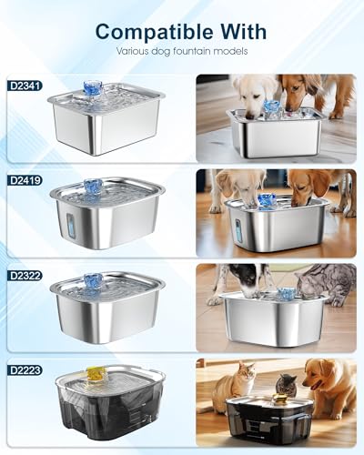 Image of Dog Water Fountain Pump Replacement for D2341, D2419, D2223, D2322 Models, Pet Water Fountain Replacement Pump for PETNF Stainless Steel Large Dog Fountain for Large Dogs, Long Lifespan, Ultra Quiet