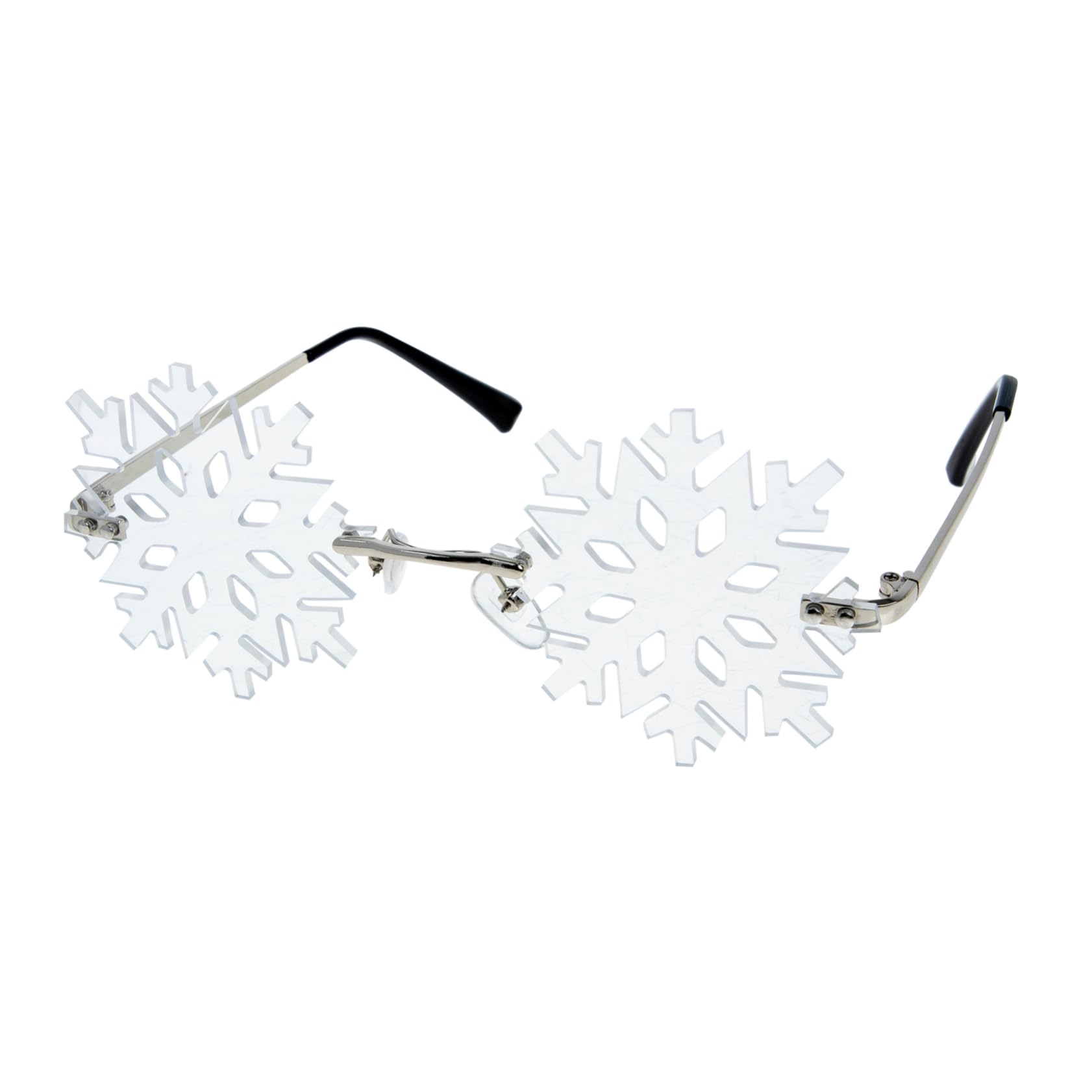 Homoyoyo Rimless Snowflake Glasses for Christmas Party Unique Snowflake Party Sunglasses Photo Props