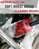 oesee Professional 4 Pack Long Handle Wheel Brush Kit for Cleaning Wheel and Tire- 2X Soft Wheel Cleaning Brush, Detailing Brush and Stiff Tire Brush, Bendable& Durable Wheel Rim Cleaner Brush Set — image 3