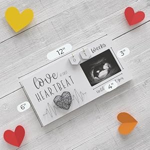 Baby Sonogram Picture Frame with Countdown Weeks - Standard 4"x3" Ultrasound Photo - Pregnancy Announcements Ideas - Gender Reveal Baby-Shower Gift - New Mom Expecting Parents to Be Keepsake Gifts Baby Sonogram Picture Frame with Countdown Weeks Standard 4×3 Ultrasound Photo Pregnancy Announcements Ideas Gender Reveal Baby Shower Gift New Mom Expecting Parents to Be Keepsake Gifts