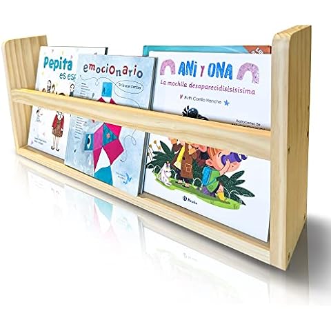 idecu Montessori Bookshelf, Children's Books for Wall, Solid Wood, Pine, Learning and Storage Cover