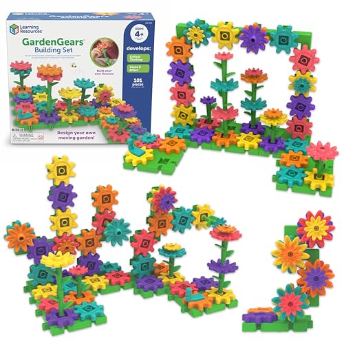 Image of Learning Resources GardenGears Building Set - Hands-On Educational Construction & Engineering, Preschool STEM Building Sets, Toys for Kids, Montessori, Fine Motor Games, Gifts for Kids