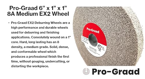 ex2 convolute deburring polishing wheel - 634 x 134 x 134 8a medium grit aluminum oxide - extra durable - metal deburring finishing and polishing wheel - convolute - 17217 - 1 pack