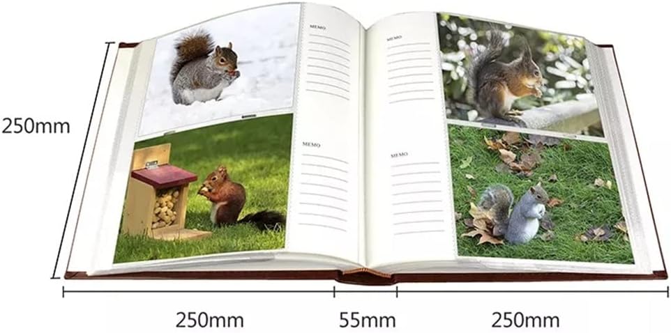 JSEIAJB 6-Inch Interleaf Type Photo Album Retro Leather Cover Photo Album Creative Family Photoalbum Scrap Book Stamp Collection(E)