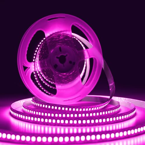 Image of Forus 5 Meter (5M) 10MM Pink LED Strip Light, 240 LEDs /M Plug & Play Flexible Lighting for Home Decor, False Ceiling, Pooja Room, Living Room, Kitchen, Mirror, Stairs, 2-Year Warranty