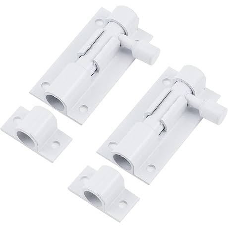 #1 Slide Bolt Door Locks - 2-inch White Slide Locks for Inside Door