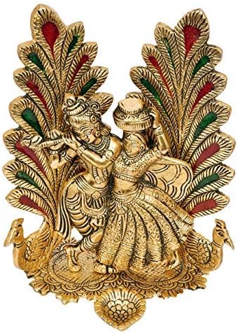 phareLamp Presents Beautiful Radha Krishna with Peacock Diya | Deepak | Oil Lamp | Puja Item | Home Decor | Gift #A198