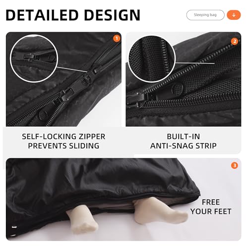 Bolsas de Dormir Dobles para Adultos Camping con 2 Almohadas Tamaño Queen miniatura 4