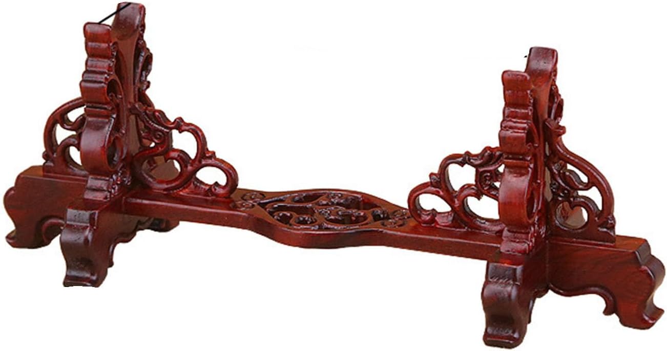 Wand Stand Black Wood Mini Samurai Sword Stand Wakizashi Blade Holder Dagger Dispaly Stand Short Sword Rack (Black 30X9X11Cm)