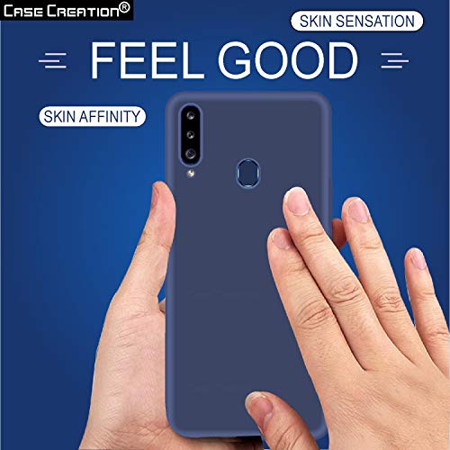 Image of Case Creation Luxurious OG Series for Samsung Galaxy A20s Case Cover,Anti-Dirty Slim Case Frosted Matte Cute Candy TPU Raised Bezel (Splash of Color) Back Cover for Samsung A20s -Navy Blue