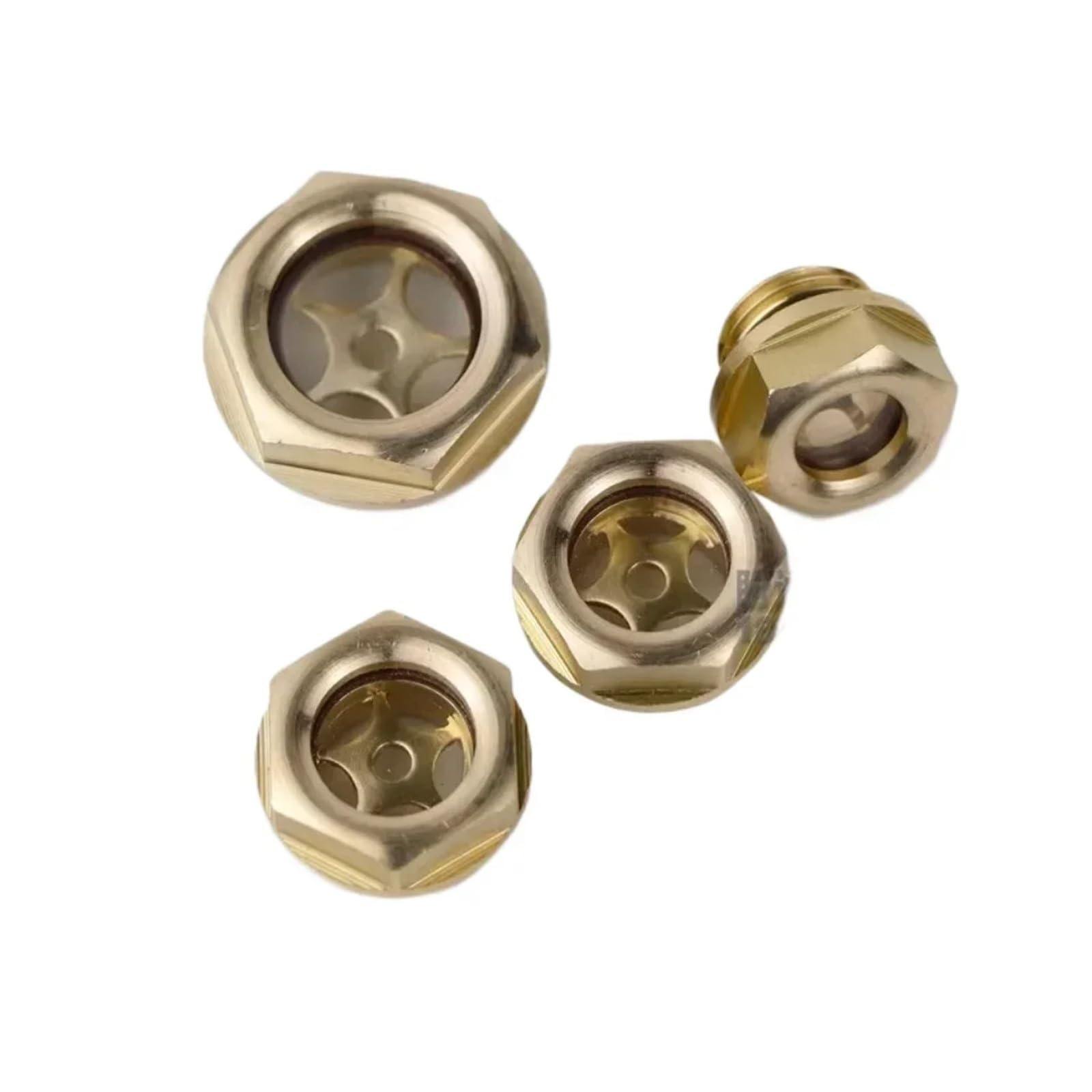 Visor de nivel de aceite de latón macho métrico, 1/4 ", 3/8", 1/2 "-2", M10/12/14/16/20-60, uso en máquina de torno de compresor de aire(1 pc,2 BSP_BRASS)