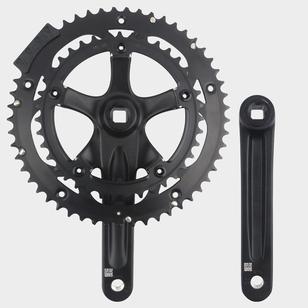 170mm Guarnitura Bici da Strada Pedivelle Quadrato 130BCD 39-53T Doppia Corona in Lega di Alluminio Anodizzato Guarniture for Bicicletta 9/10s