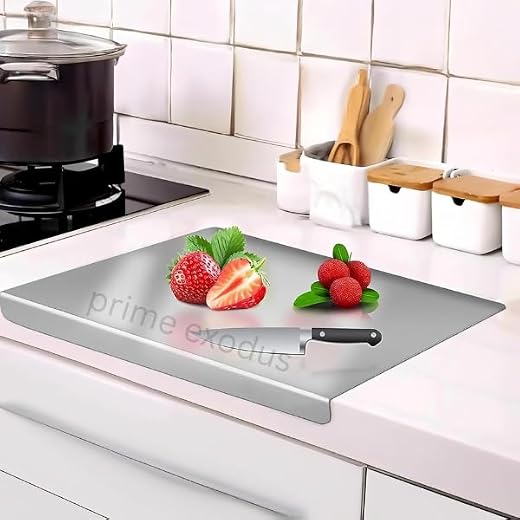 PRIME EXODUS Stainless Steel Chopping Board | Steel Kitchen Counter top for Cutting, Vegetable Chopper, for Meat &amp; Veggies...