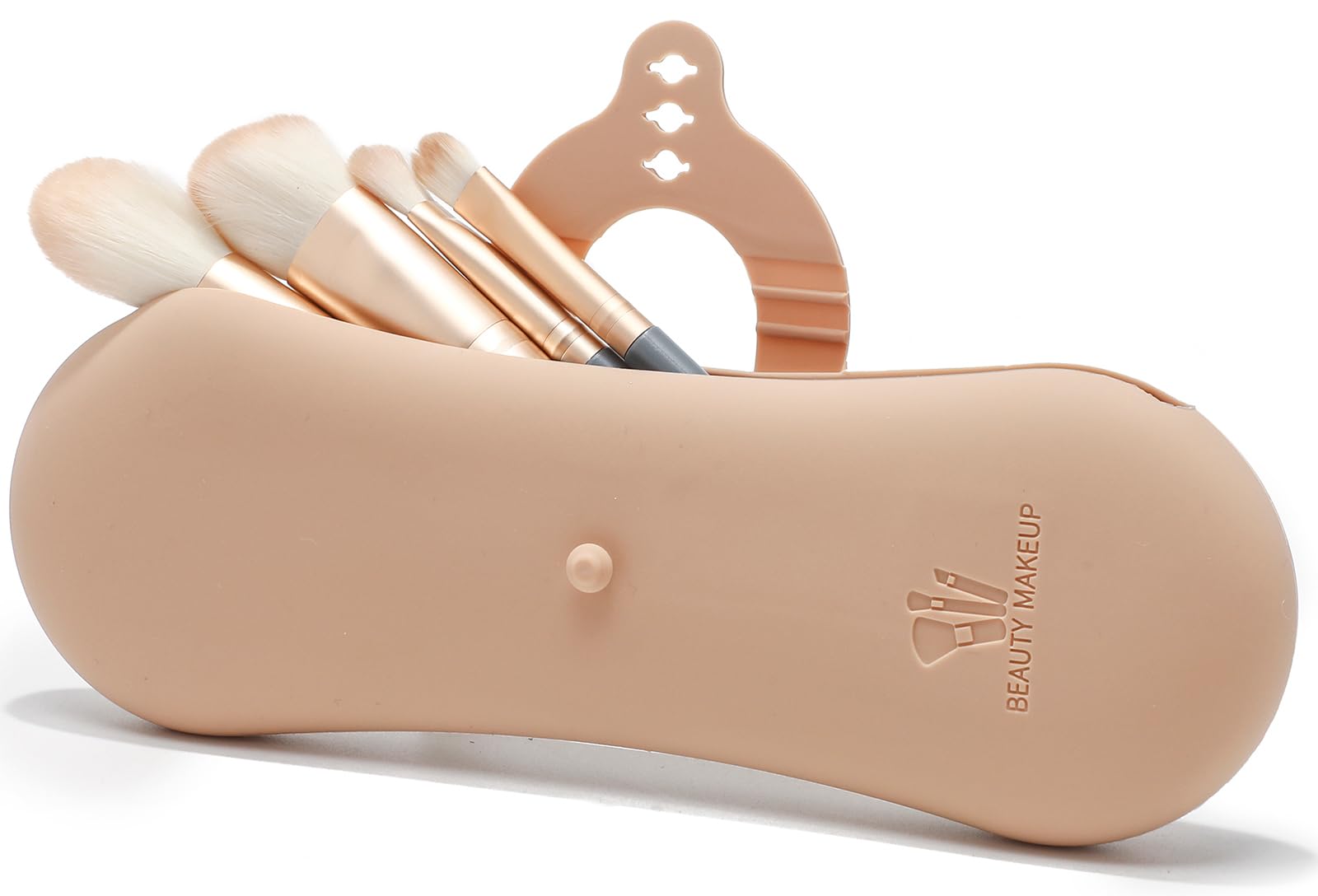 LEDAOU Makeup Brush Holder Travel Make Up Brush Organizer Silicone Makeup Brush Pouch Case Portable Cosmetic Face Brushes Holder FOR Gifts Travel Essentials
